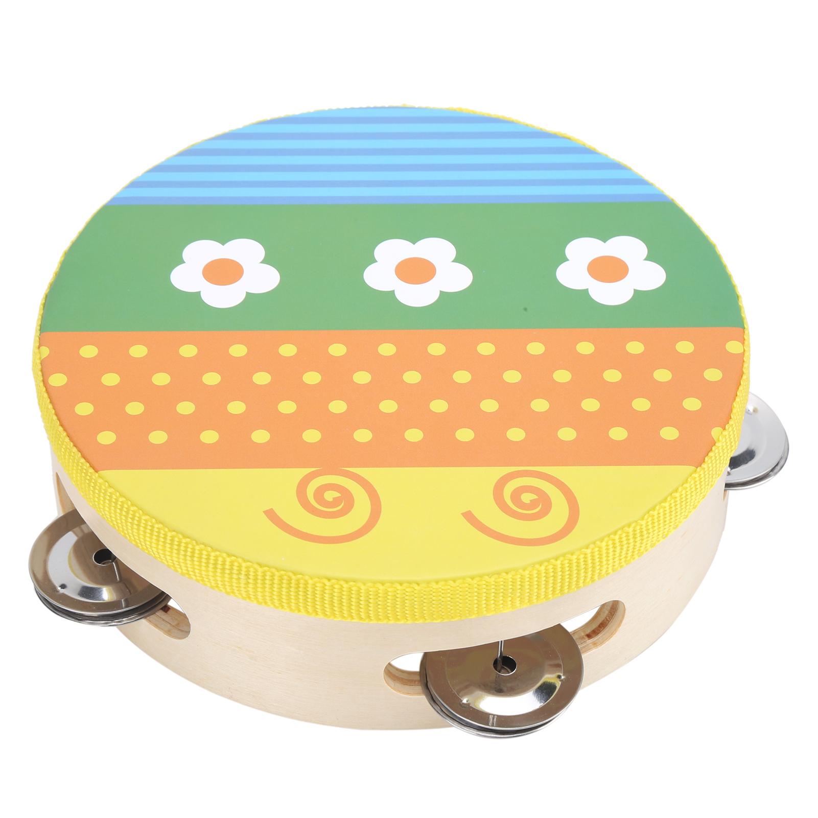 

6inch Kids Tambourine Bright Color Soft Handheld Tambourine Toy for Children Toddler