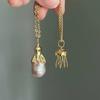 Marine Octopus Jellyfish Pendant Necklace For Women Girls Vintage Natural Pearls Marine Life Necklaces Fashion Jewelry