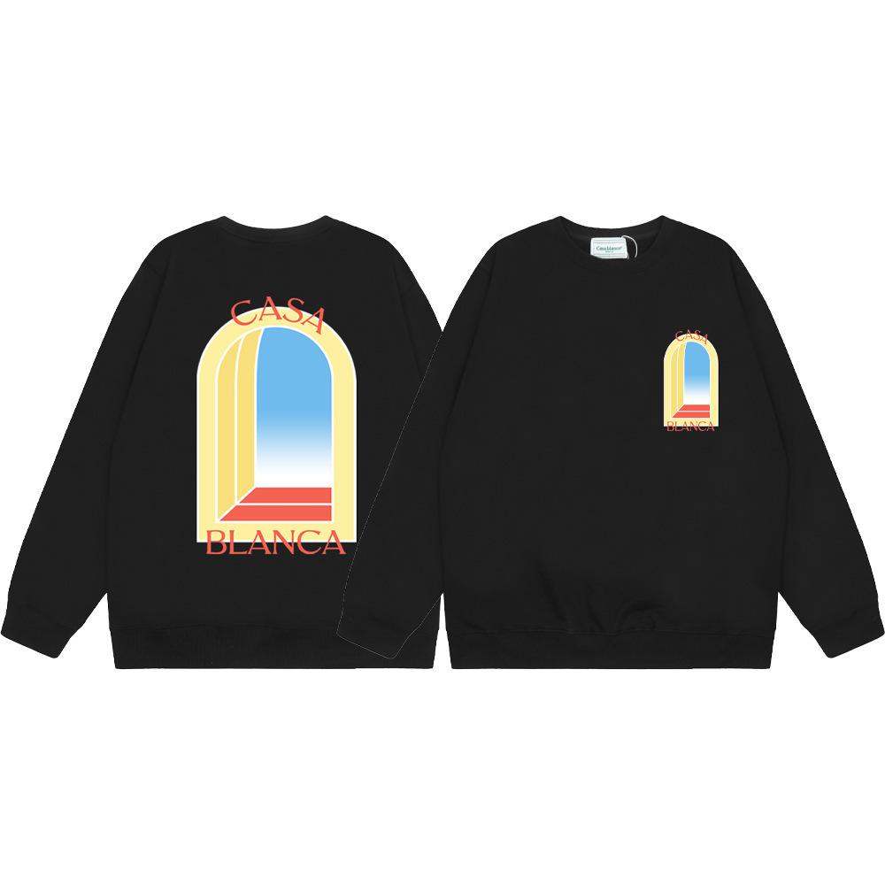 Grenzüberschreitende trendige Marke Casablanca Casablanca Buchstabe gemaltes Print 380g Herren- und Damen- Rundhals-Pullover