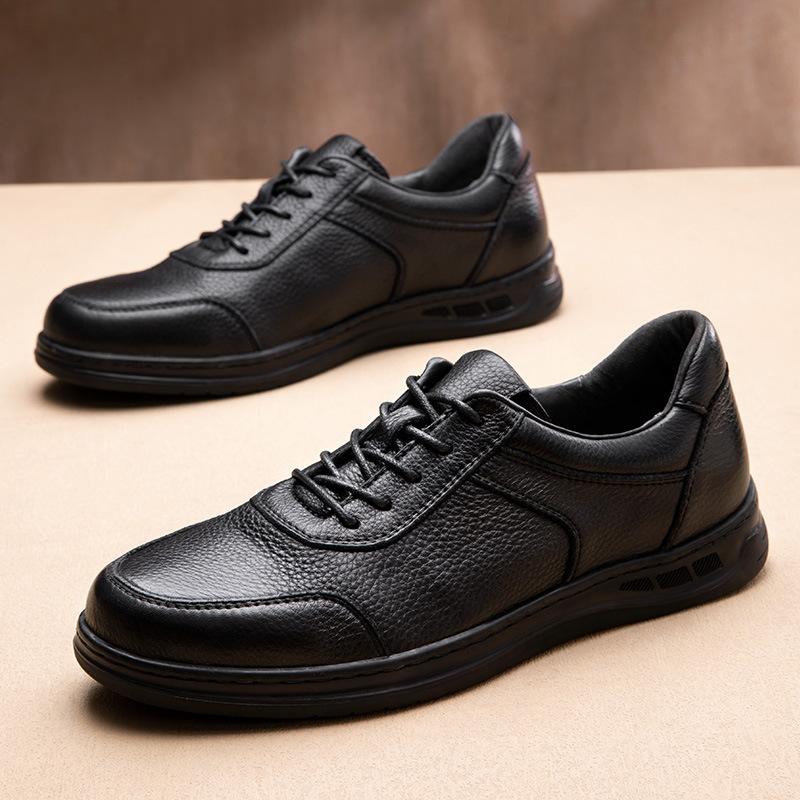 Handmade Business Casual Leather Shoes Men'S Genuine Leather British Style Soft Bottom Breathable First Layer Cowhide Men'S Shoes