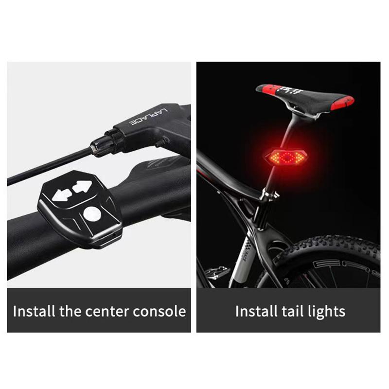 1 Pcs Bike Turn Signal Taillight Usb Rechargeable Remote Control Ultra Bright For Night Cycling