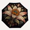 1pc Automatic Open/Close Umbrella with Floral Mandala - Beige/ Brown/Black/ Green/, Compact Folding Design, Sturdy 8-Rib Canop