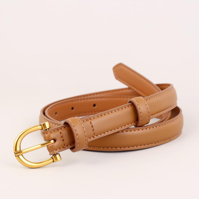 Fashion Cowhide Leather Belt For Women With Alloy Buckle For Casual And Office Wear