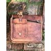 Rustic Leather Satchel, Vintage-look Leather Messenger, Leather Shoulder/crossbody Satchel, Quirky iPad Bag 11”x9”