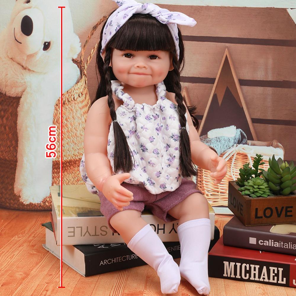 56Cm Reborn Simulation Barbie Gift Doll Baby Soft Gel Girl Toy Set Children's Doll