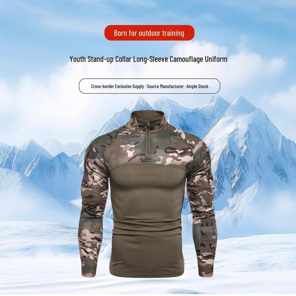 Youth Camouflage Stand-up Collar Tactical Combat Uniform
