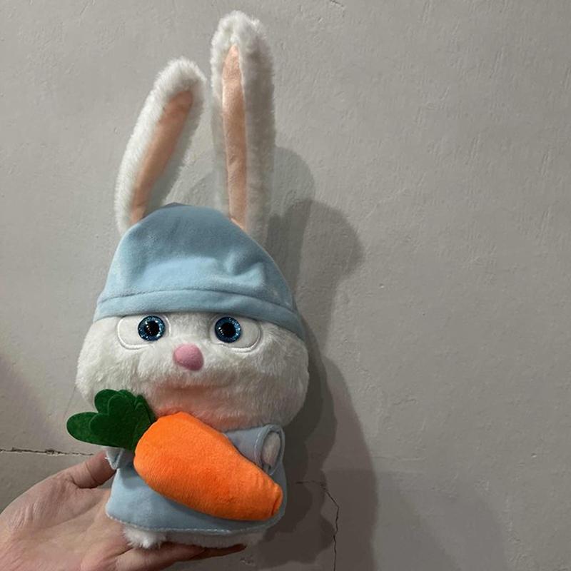 

35 см Белый кролик Снежок плюшевая игрушка кавайный кролик морковка подвижное ухо мультяшная кукла детская игрушка подарок на день рождения