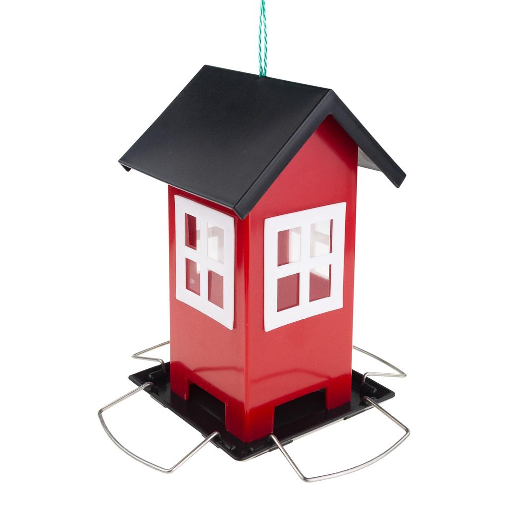 TG80443 Hanging bird feeder for grains, feed, window, transparent, with roof, waterer