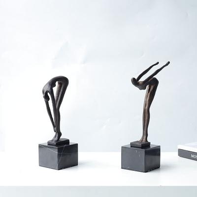 Metal Handicraft Creative Movement Figure Diving Sportsman Abstract Sculpture Swimming Metal Figurine Home Decoration