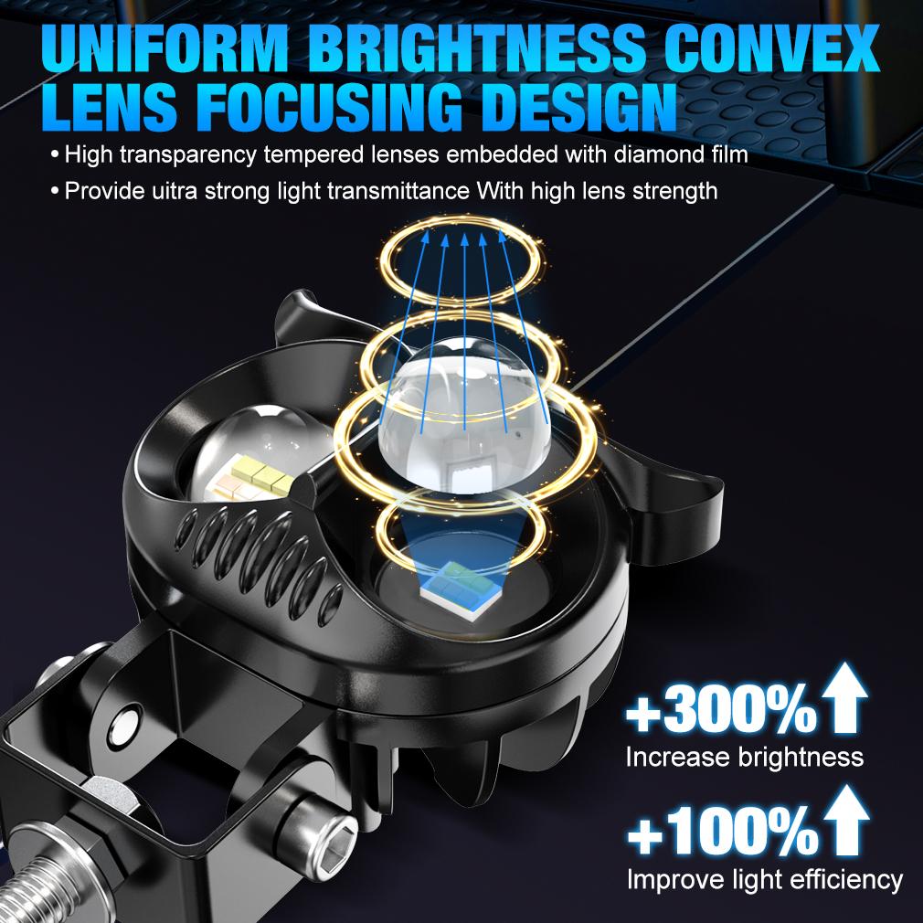 1 db/2 db Univerzális Bagoly Mini LED Motorkerékpár Fényszóró Sárga Fehér Hi/Lo Spot Lámpa Vezetés Ködlámpa Kiegészítő Fényszóró Moto Robogó Lámpához