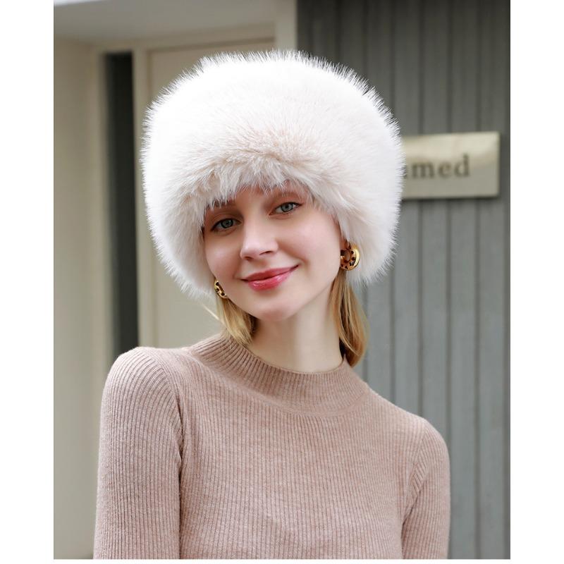 Mao Hat, Winter, Warm, Thick, Plush, Empty Top Hat, Solid Color Headband