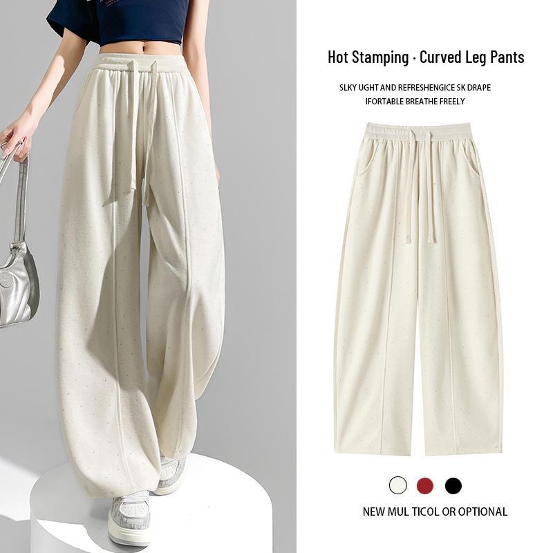 Spring & Summer Rhinestone Wide-Leg Loose Scythe Pants for Women