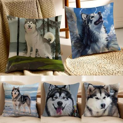 CUTE AAlaskan Malamutes Cushion Cover Pillowcase Antidustmite Living Room Sofa Decor Cushion Room