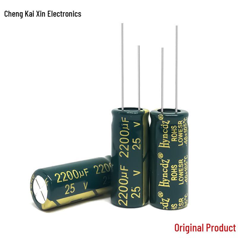 Original Authentic 25V 2200uF Aluminum Electrolytic Capacitor, High Frequency Series, 10x25mm, Large Quantity Available