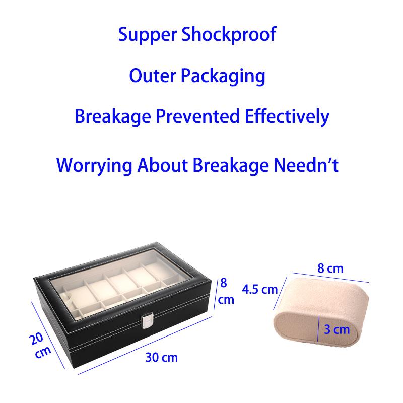 10 12 Slots Wrist Watch Box Watch Holder Storage Case Organizer PU Leather Watch Display Box