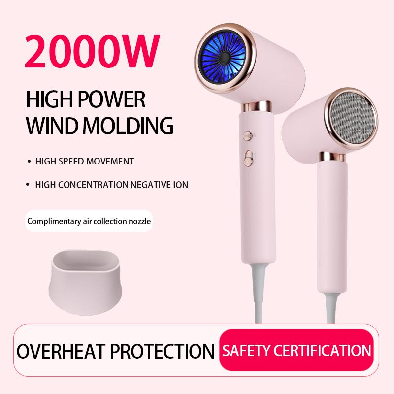 2000W 5th Gear Professional Hair Dryer Negative Lonic Blow Dryer Hot Cold Wind Air Brush Hairdryer Strong PowerDryer Salon Tool
