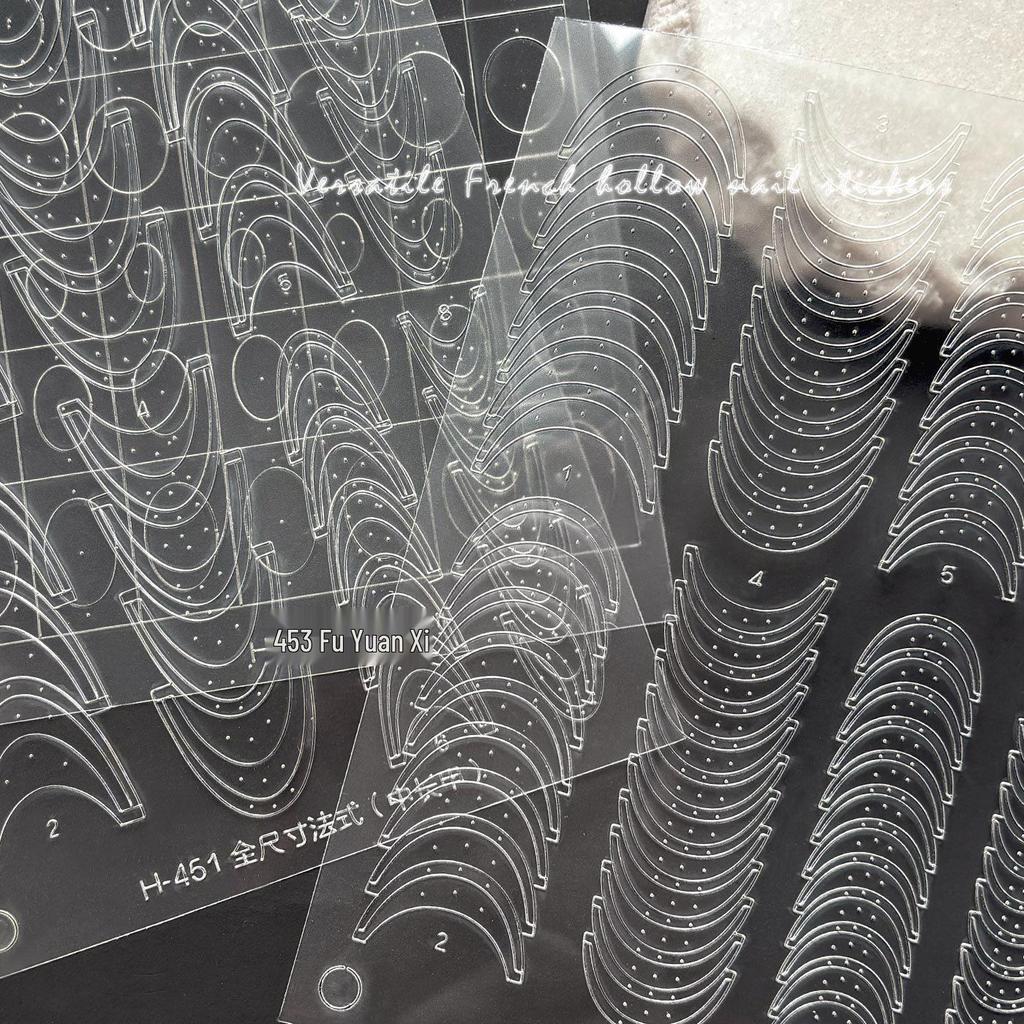 Clear French Nail Art Stickers: Ultra-Thin Stencils for Short & Long Nails, Glue Application Tool