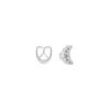 S925 Silver Alkaline Knot Croissant Ear Studs Asymmetric Earrings Special-Interest Design Small Van Cute Personality Earrings Silver