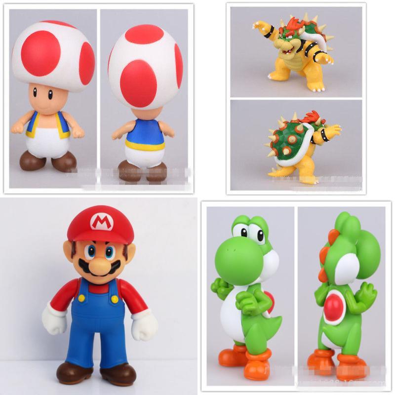 Mario Bros Super Luigi Bowser Princess Peach Pvc Action Figures Toy Kids