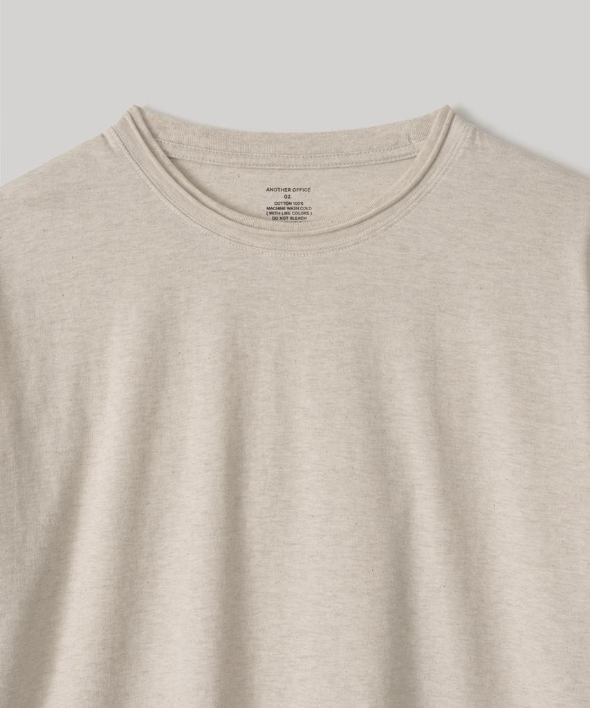 ANOTHER OFFICE Library Raw-Edge Tee (Oatmeal)