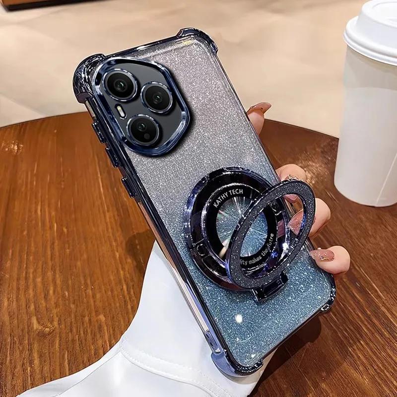 

Для Honor400Lite чехол Роскошный Блестящий Чехол-подставка Для Honor 400 Pro X7A X8A X8B X8C X9B Nova13 Слабый магнитный Блестящий Мягкий чехол Nova 13Pro синий