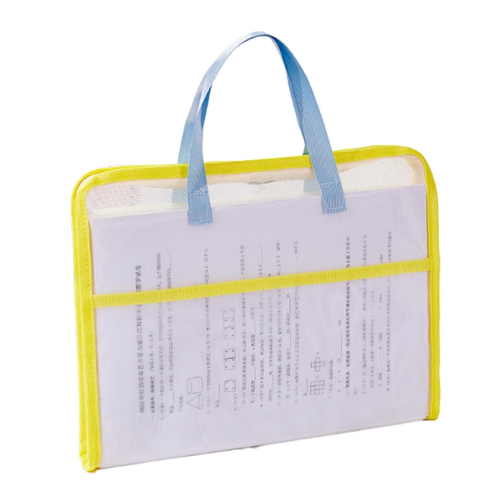 

Candy Color Test Paper Storage Bag Visible Stationery Organizer Pouch Student Tote Bags Travel жёлтый