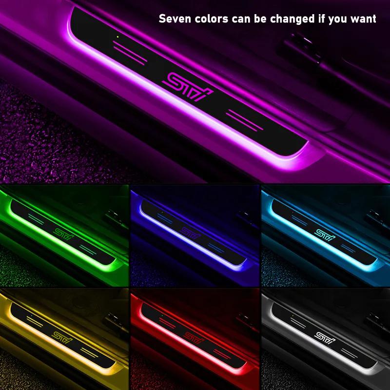 LED Wireless Welcome Pedal Car Scuff Plate Door Sill Light For Subaru STI OUTBACK JLG8 wvr BRZ XV Impreza Forester Legacy Ascent