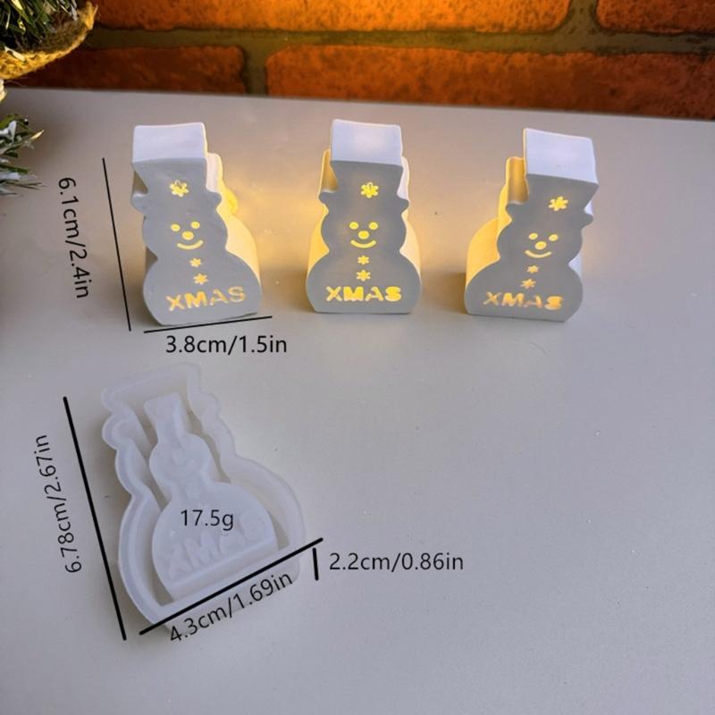 Reusable Silicone Mold Home Decors Molds Snowman Shape Candle Holders Moulds Ornament Molds Suitable for Holiday Gifts