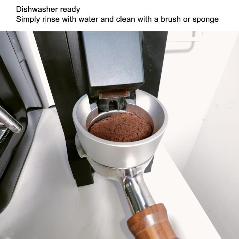 58mm Coffee Dosing Funnel Aluminum Coffee Machine Coffee Dosing Ring For 58mm Portafilter Silver