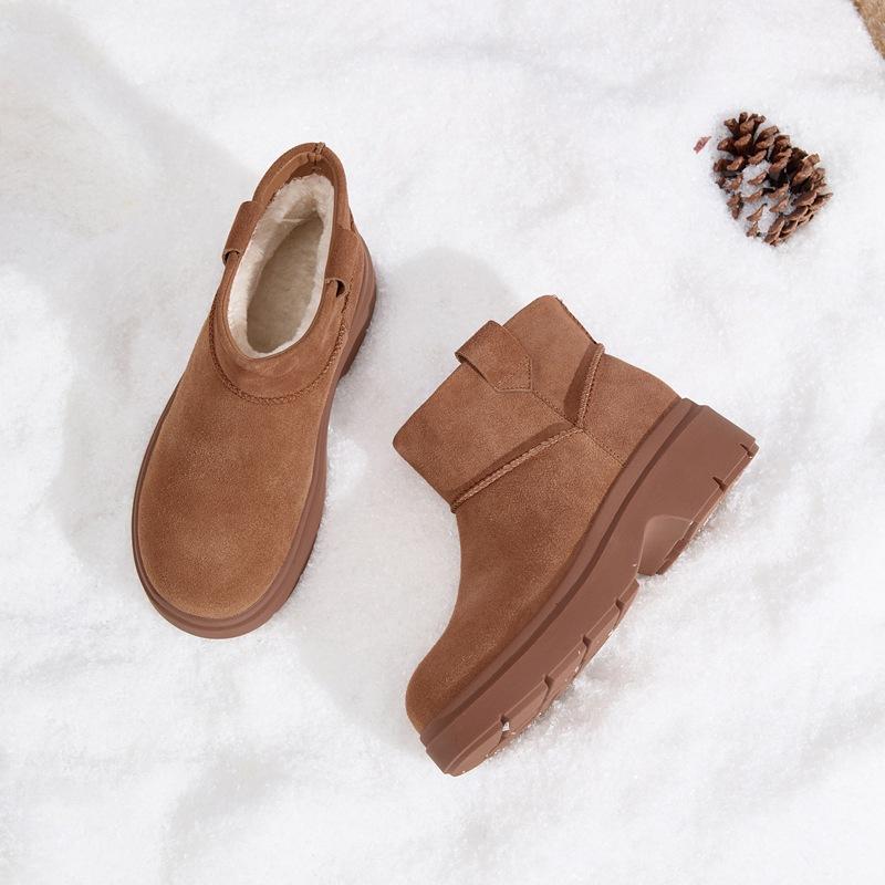 

heightened thick-soled winter piled thickened snow boots women s fur integrated non-slip warm large cotton shoes 39