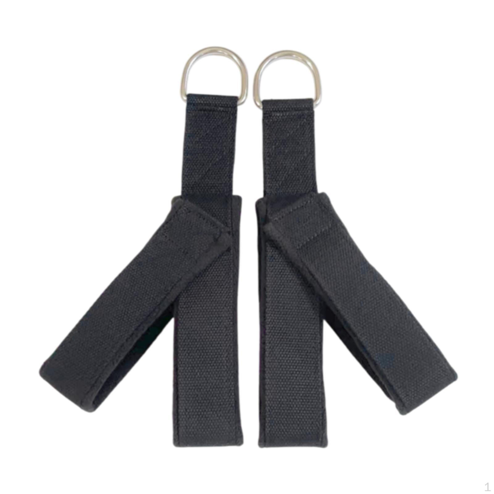 

2 Pack Pilates Reformer Strap, D-Ring, Waist, Back, Leg, Y-Loop, Fitness Straps, Straps чорний
