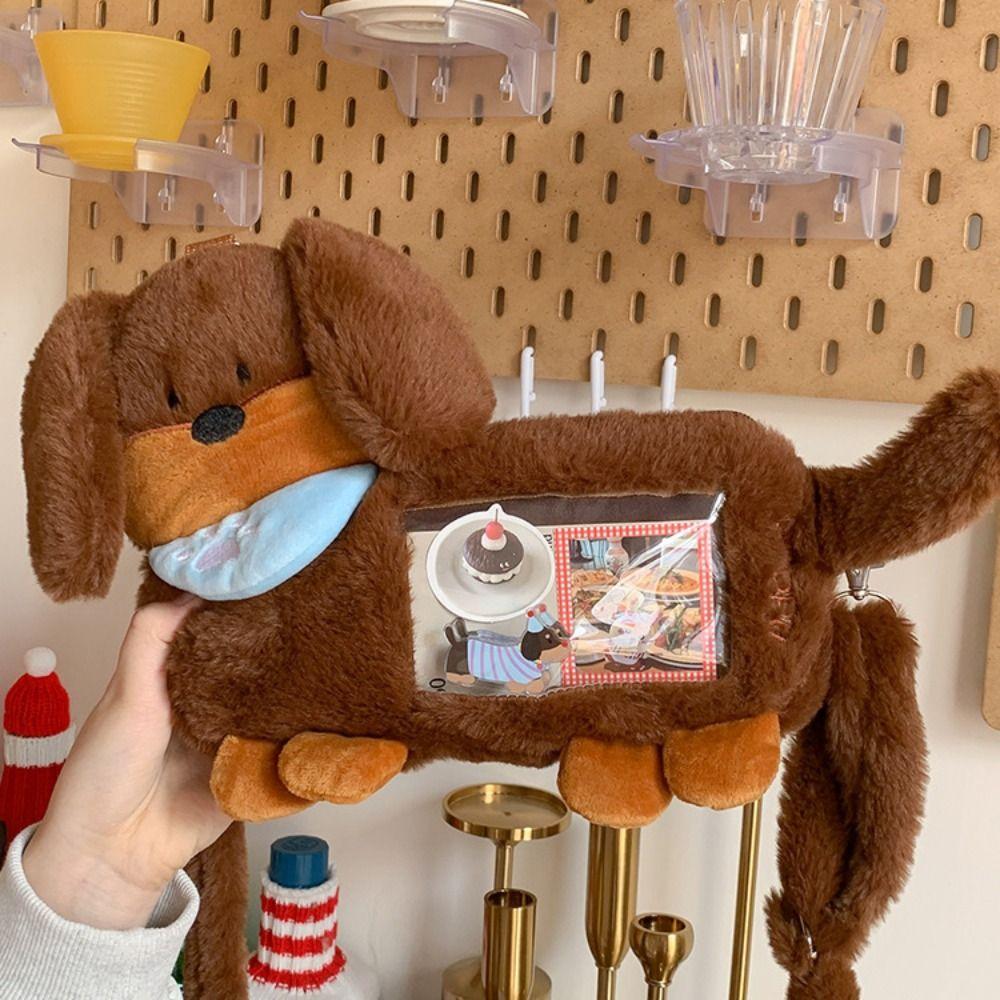 Damen Y2K Dackel Hund Umhängetasche Brauner Welpe Crossbody Tasche Japanischer Stil Große Kapazität Cartoon Ita Tasche Damen