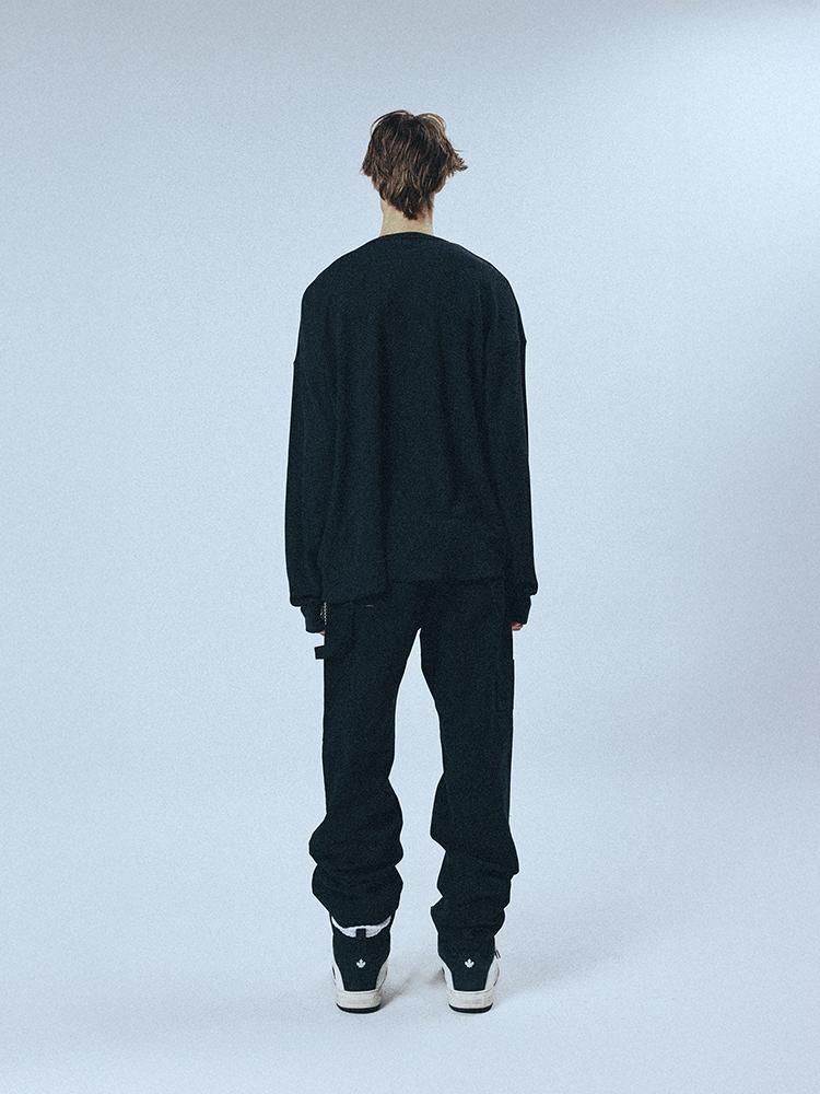 SUNDAY FRUIT MARKET Sunday Mini Waffle Ls Tee Charcoal