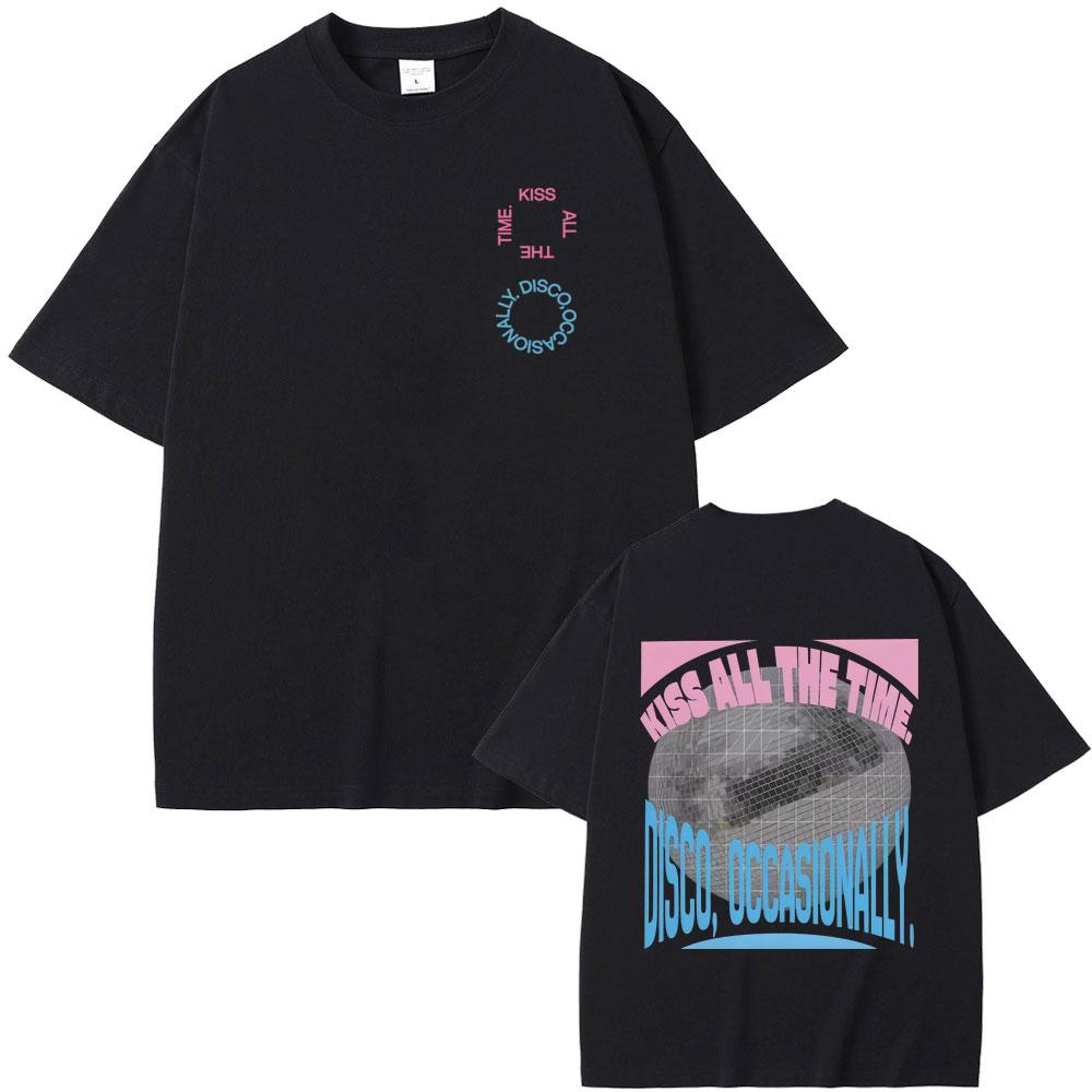 Kiss All The Time Disco Occasionally Album Graphic Tshirt Men Women Fashion Oversized T Shirt Male High Quality Cotton Tshirts