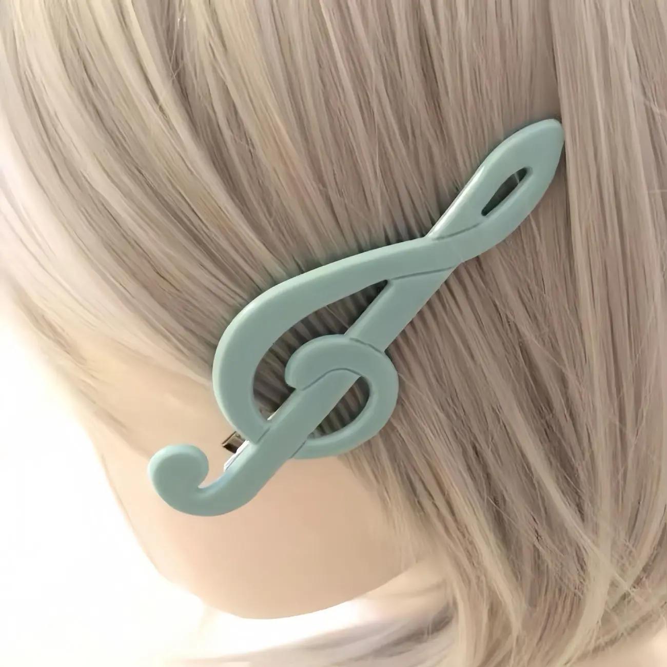 

Girly Musical Note Hair Clip Light Blue Y2K Vintage Sweet Cool Style Ins Trend Hair Accessory 1PC