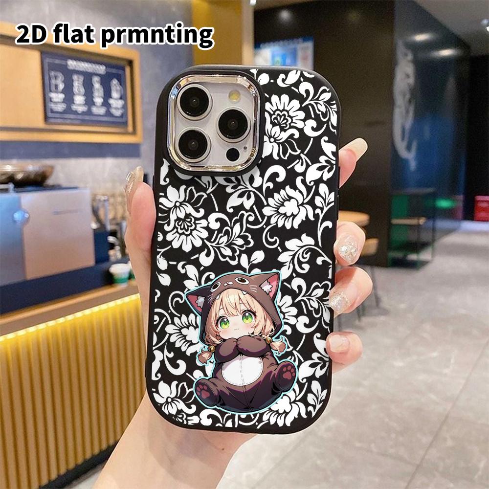 Phone Case: 2D Flat Design Suitable for iPhone 18 17 16 15 14 13 Pro Protective Case, Couple Style, Hooded Girl, Christmas and Halloween Gift