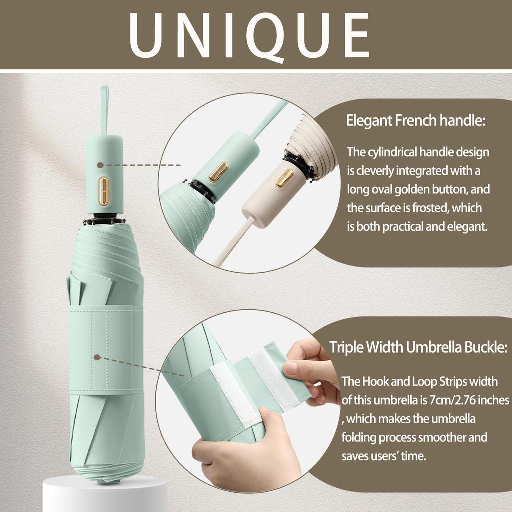 This simple folding umbrella features a automatic opening and closing mechanism and a wide Velcro It features eight is and making it ideal for both