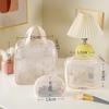 1 3Pcs Makeup Bag Mesh Handbag Portable Cosmetic Organizer Zipper Storage Pouch for Travel Purse and Lipstick