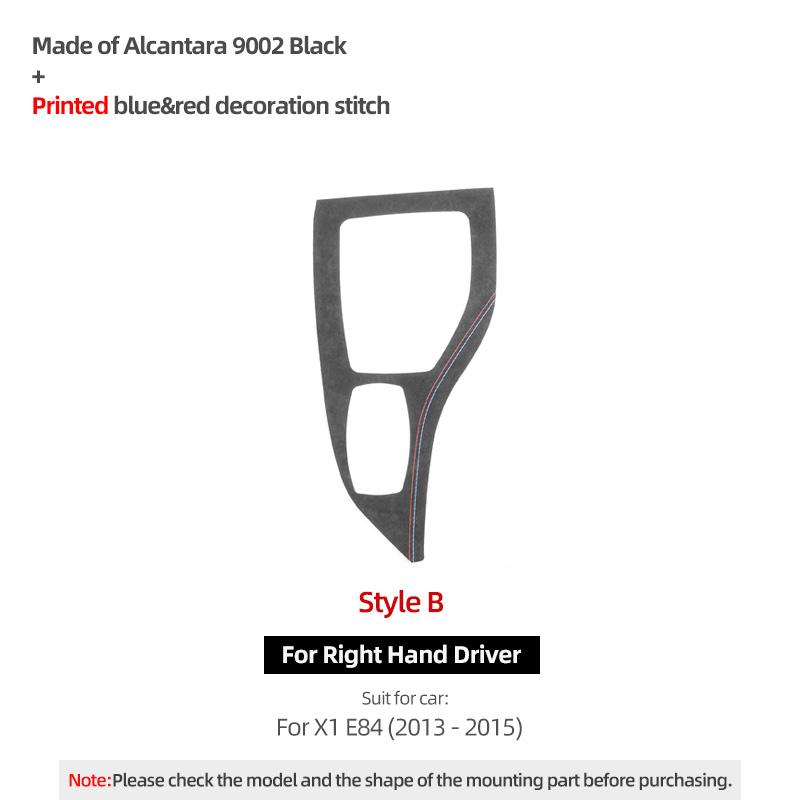 For BMW X1 E84 2010-2014 Made of Alcantara Car Interior Center Console Gear Shifter Panel Trim Performance Sticker Accessories