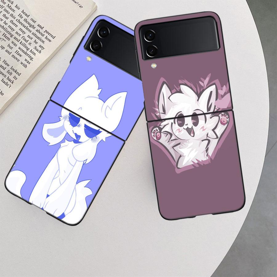 Boykisser Phone Case For Samsung Z Flip 7 6 5G Galaxy Z Flip 5 4 3 Black Hard Cell Cover Luxury PC Shell Coque