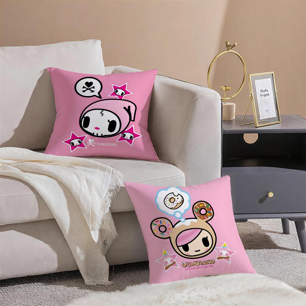 Japanese Creative Brand T-Tokidokis Cushion Cover Pillowcase Short Plush Invisible Zipper Room Sofa Cushion Cover