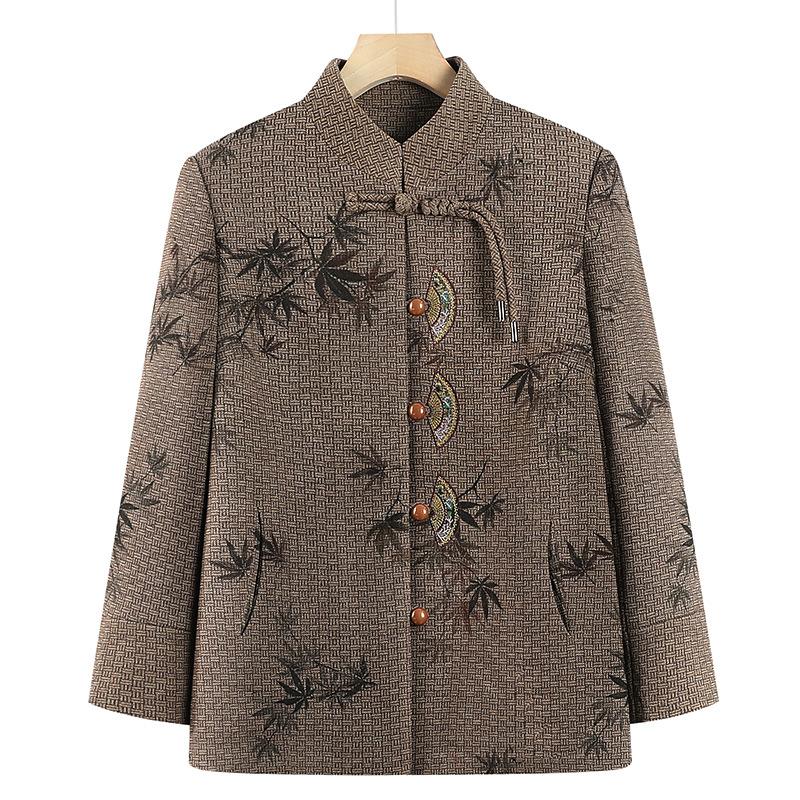 

Весенне-осенние куртки для пожилых женщин, топы на пуговицах, весенне-осенняя одежда для пожилых женщин 5XL