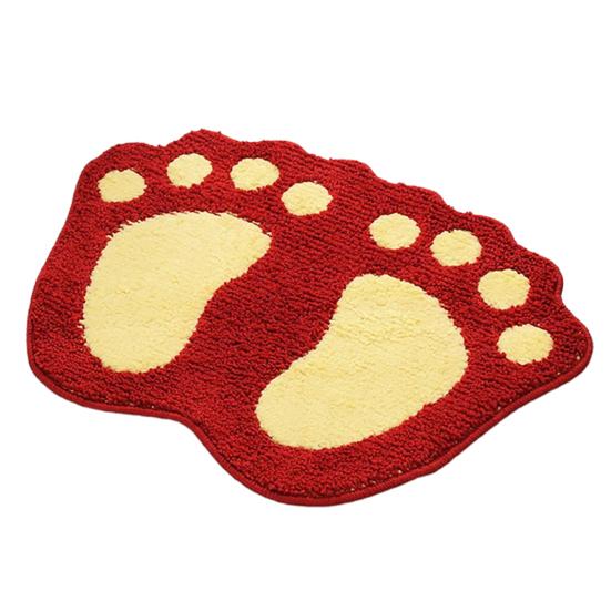 Tapete de chão em forma de pés, antiderrapante, poliéster, prático, armazenamento, capacho para porta de dormitório