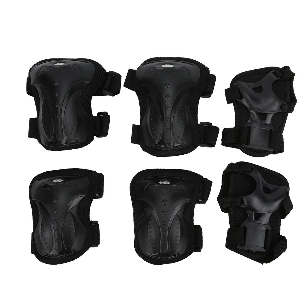 6pcs Set Adults Skateboard Protective Gear Kit Knee Pads Elbow Pads Wrist Guards Set