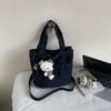 Denim bag large capacity 2025 summer new simple fashion class commuter tote bag trendy shoulder bag