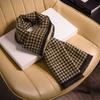Red wool scarf men's fashion versatile high-end plaid winter dad old man trend scarf