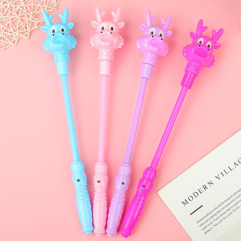 Cartoon Cute Dragon Head Glowing Stick Funny Cute Animal Magic Wand For Kids New Year Flash Wand Toys Children s Holiday Gift