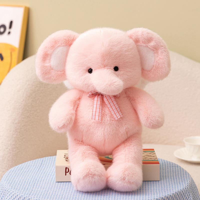 Cute Pink Angel Bear Teddy Bear Doll Plush Toy Elephant Doll Children's Company Soothing Rag Doll