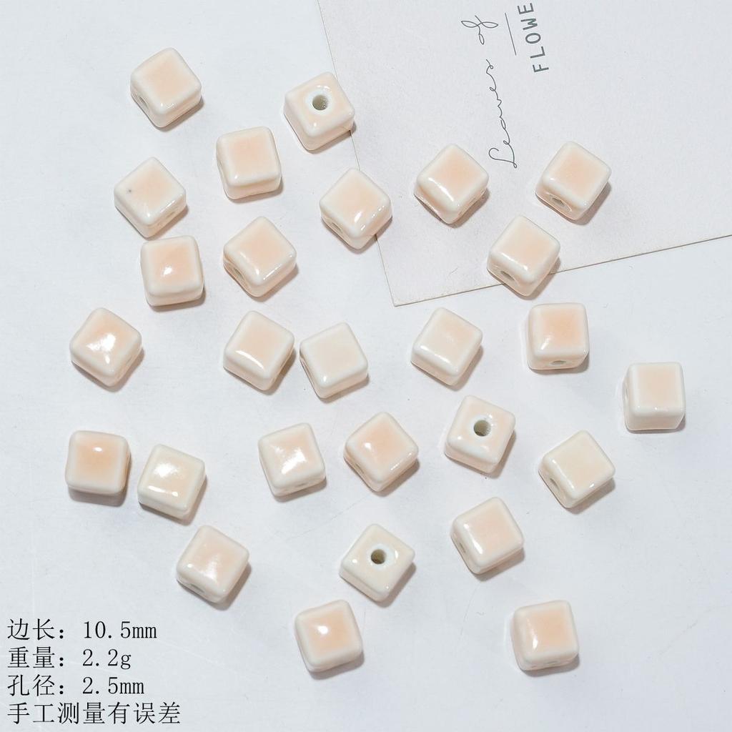 10Mm large square loose bead accessories ceramic necklace bracelet beaded material handmade creative DIY