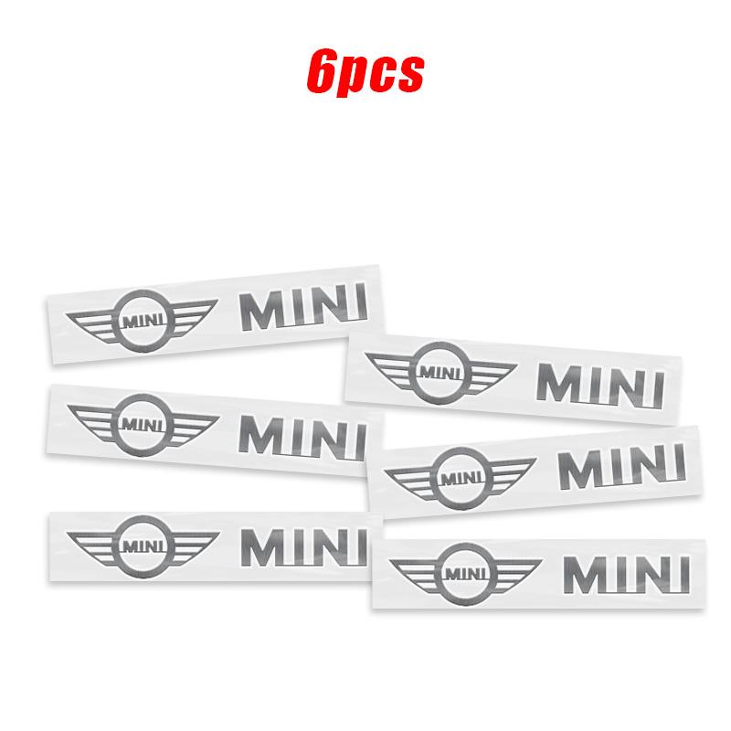 

6Pc 3D Metal Emblem Sticker Car Styling Interior Decoration Decals For MINI F55 F56 R60 R59 R58 WORKS One Cooper JCW R57 R56 R55